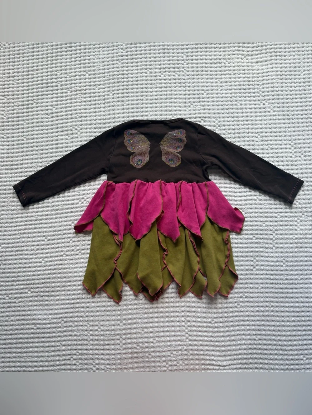 Lemon Loves Lime Butterfly Fairy Petal Dress Rhinestone Wings Costume Girls 3T